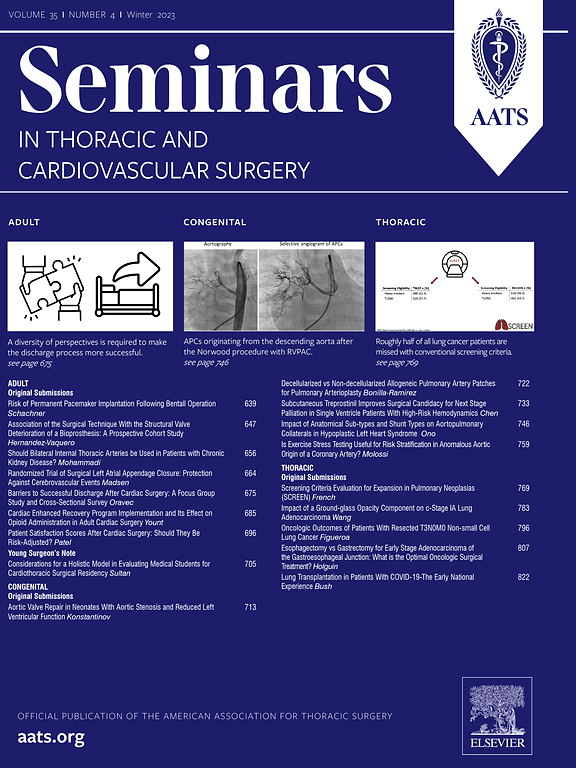 Go to journal home page - Seminars in Thoracic and Cardiovascular Surgery